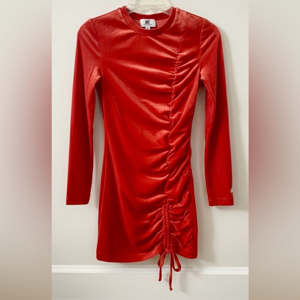 JUICY by Juicy Couture Red Velvet Ruched Mini Dress Size XS